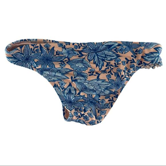 Xhilaration Women's Floral Blue Pink Ruffle Bikini Bottoms Size Small S - Picture 3 of 5